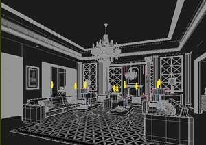 某室内客餐厅装修设计3DMAX模型