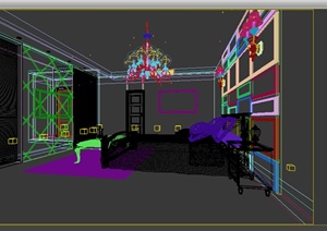 某欧式风格卧室空间装饰设计3DMAX模型