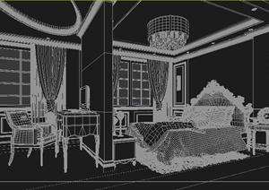 某简欧家装卧室室内设计3DMAX模型