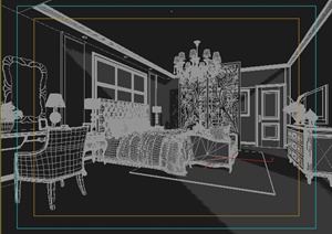 某住宅空间卧室室内装潢设计3DMAX模型