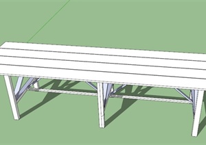 某长方形木制桌子设计SU(草图大师)模型