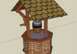某古中式水井设计SU(草图大师)模型