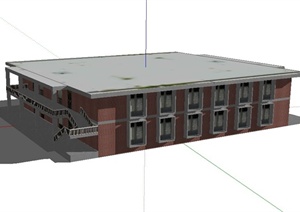 某工厂双层建筑设计SU(草图大师)模型