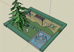 某小花园景观设计SU(草图大师)模型2