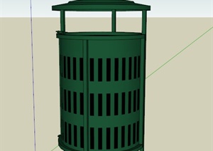 某现代圆形铁艺垃圾桶设计SU(草图大师)模型