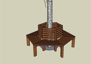 某现代景观菱形树池坐凳设计SU(草图大师)模型