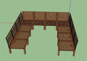 某现代U字形座椅设计SU(草图大师)模型