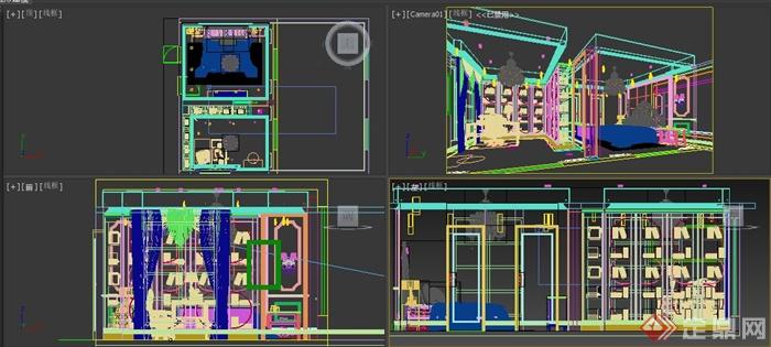 某住宅书房、卧室装修设计3DMAX模型(2)