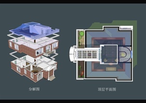某别墅建筑SU(草图大师)模型设计方案