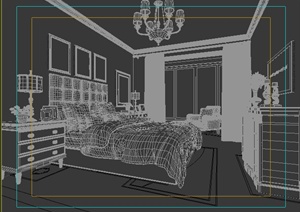 某住宅现代卧室空间装修设计3DMAX模型