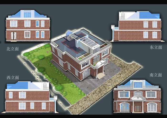 某别墅建筑SU模型设计方案