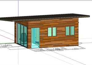 某单层居住用房设计SU(草图大师)模型素材