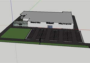 某大型超市沃尔玛建筑设计SU(草图大师)模型