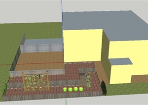 某住宅周边菜园设计SU(草图大师)模型