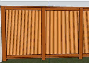 某木质围墙设计SU(草图大师)模型素材