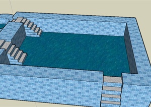 某室外运动水池设计SU(草图大师)模型