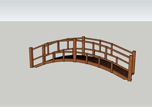 某古典中式木质拱桥设计SU(草图大师)模型