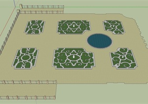 某灌木园景观设计SU(草图大师)模型