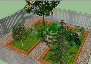 某室外园林植物花园设计SU(草图大师)模型