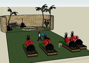 某东南亚庭院景观规划设计SU(草图大师)模型