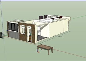 某欧式住宅建筑一楼设计SU(草图大师)模型