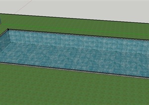某现代长方形泳池SU(草图大师)模型