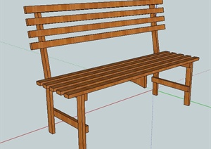 某园林景观木制长椅SU(草图大师)模型