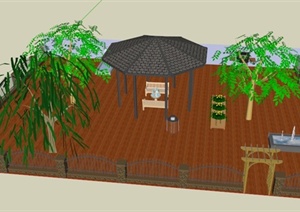 某住宅屋顶花园设计SU(草图大师)模型
