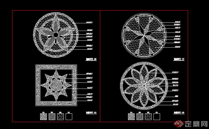 某室外地面铺装拼花设计CAD图纸18(1)