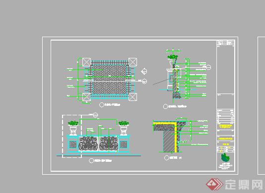 某室外木质园桥平台施工图CAD图纸(1)
