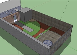 某室外庭院后院花园SU(草图大师)模型