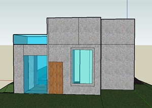 某小型居住建筑设计SU(草图大师)模型素材