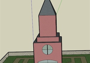 某欧式景观塔设计SU(草图大师)模型