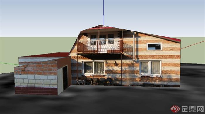 某多层居住别墅楼设计SU模型(1)
