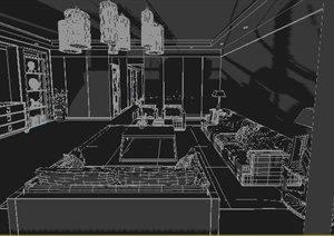 某别墅客厅以及餐厅室内设计3DMAX模型