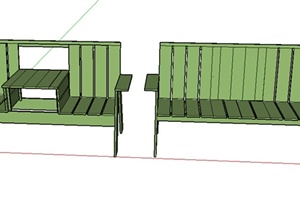 某室外座椅设计SU(草图大师)模型素材