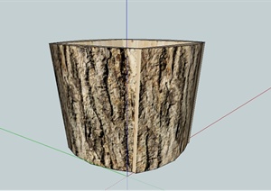 某室外木质垃圾桶设计SU(草图大师)模型