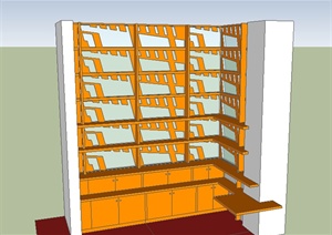 某室内家具书柜设计SU(草图大师)模型