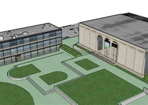 某中学教学楼和综合楼建筑设计S U模型