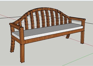 某现代中式风格木椅家具SU(草图大师)模型