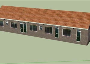某欧式单层住房建筑设计SU(草图大师)模型