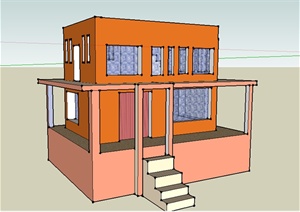某小型居住别墅设计SU(草图大师)模型素材