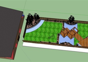 某普通住宅庭院景观设计SU(草图大师)模型