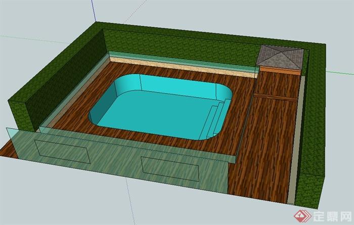 某花园水池设计SU模型(1)