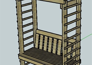某园林景观花架座椅SU(草图大师)模型