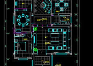 某豪华别墅室内装饰设计CAD施工图