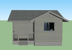 某欧式单层独栋住宅小屋建筑设计SU(草图大师)模型