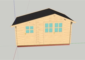 某欧式木质工具房建筑设计SU(草图大师)模型