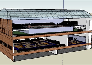 某三层体育空间室内设计SU(草图大师)模型