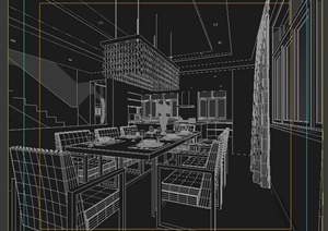 某现代简约餐厅装饰3DMAX模型